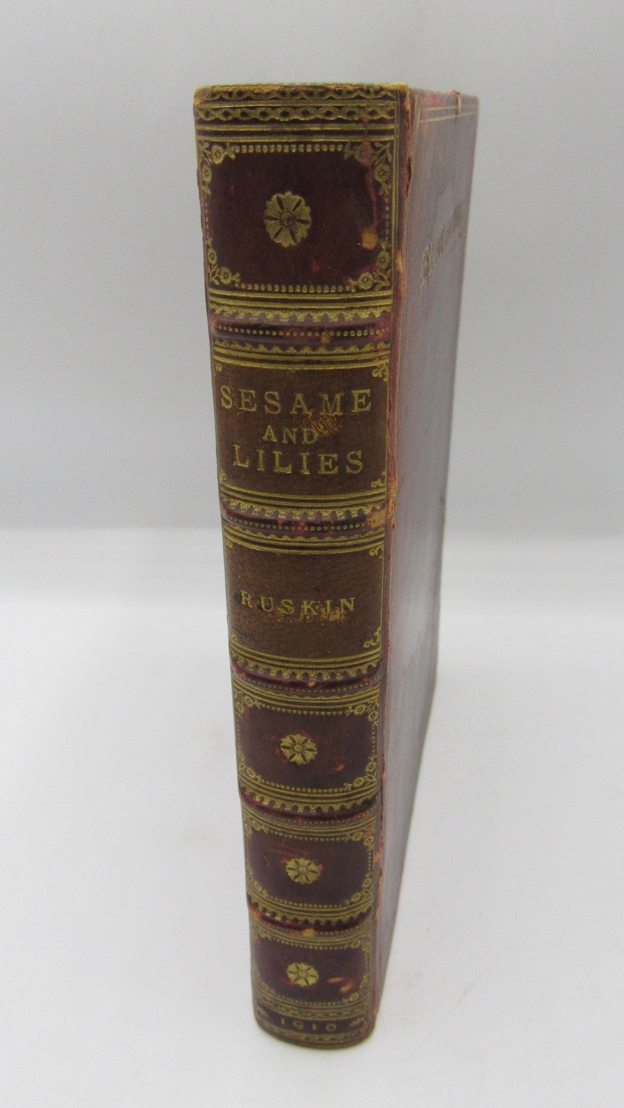 Sangorski & Sutcliffe fine binding gilt tooled leather Sesame Lilies John Ruskin