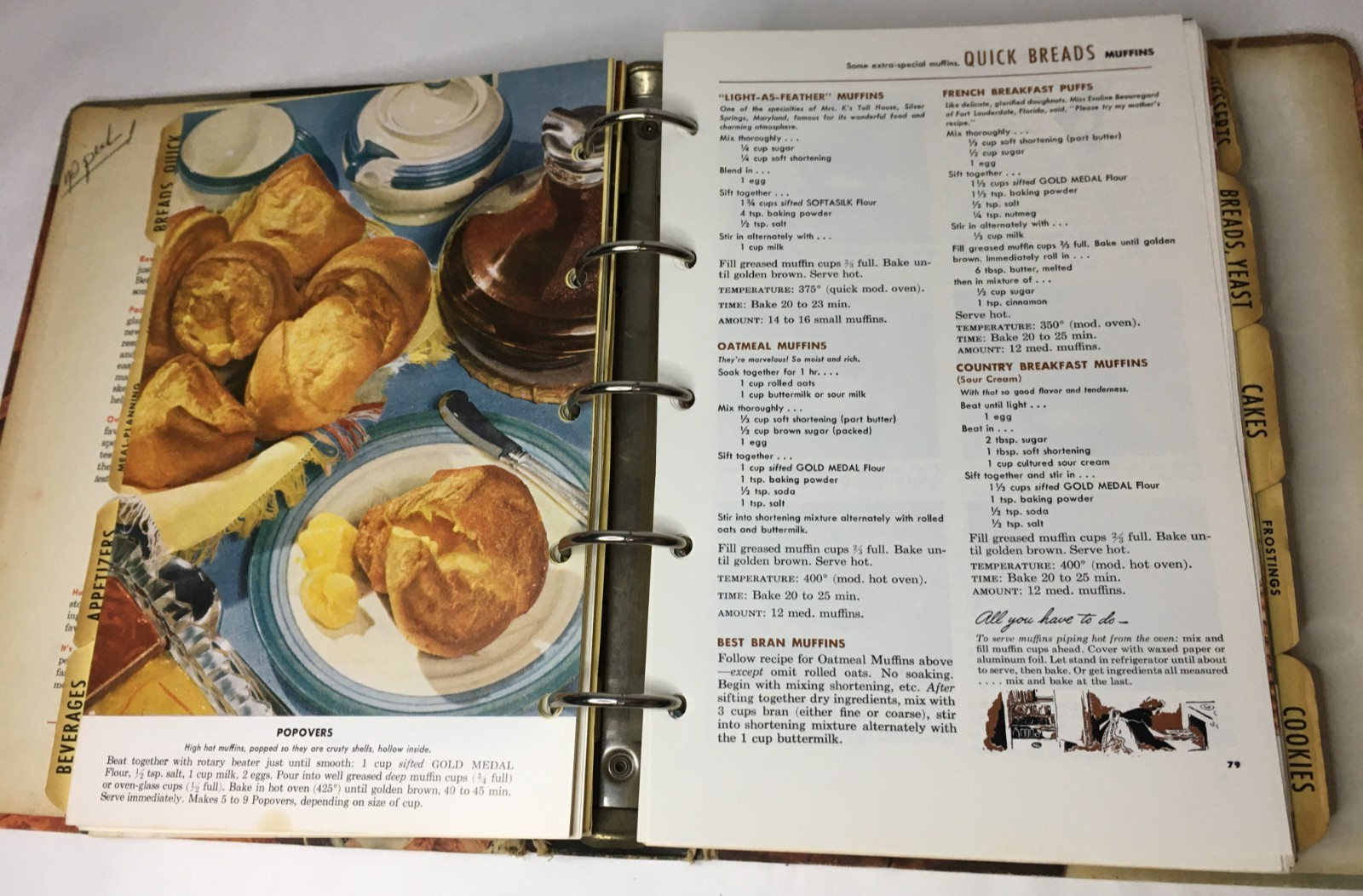 1956 Betty Crocker’s PICTURE Cook Book 5-Ring Binder 2nd Edition 4th Printing HB