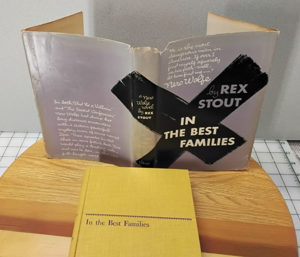 In The Best Families. Rex Stout. 1950. 1st edition hc/dj RF3b