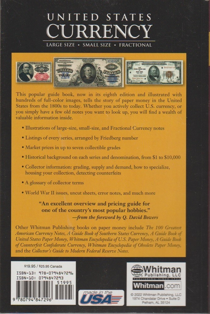 WHITMAN UNITED STATES CURRENCY 8th Edition by Kenneth Bressett