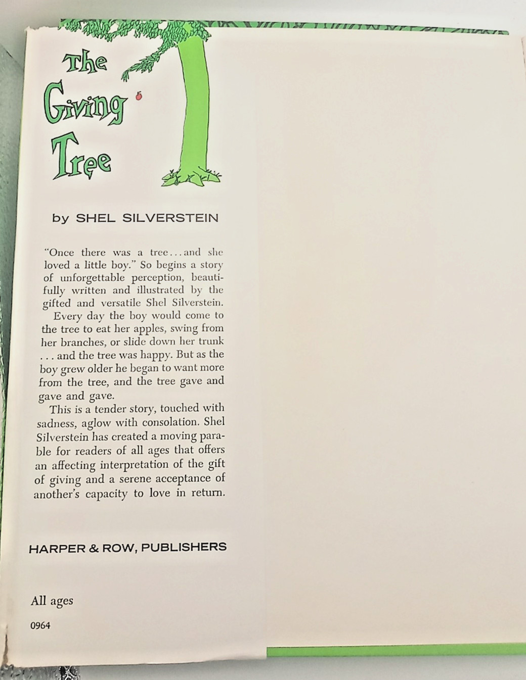 The Giving Tree ~ Shel Silverstein ~ 1964 Harper & Row HC in DJ 1ST EDITION!