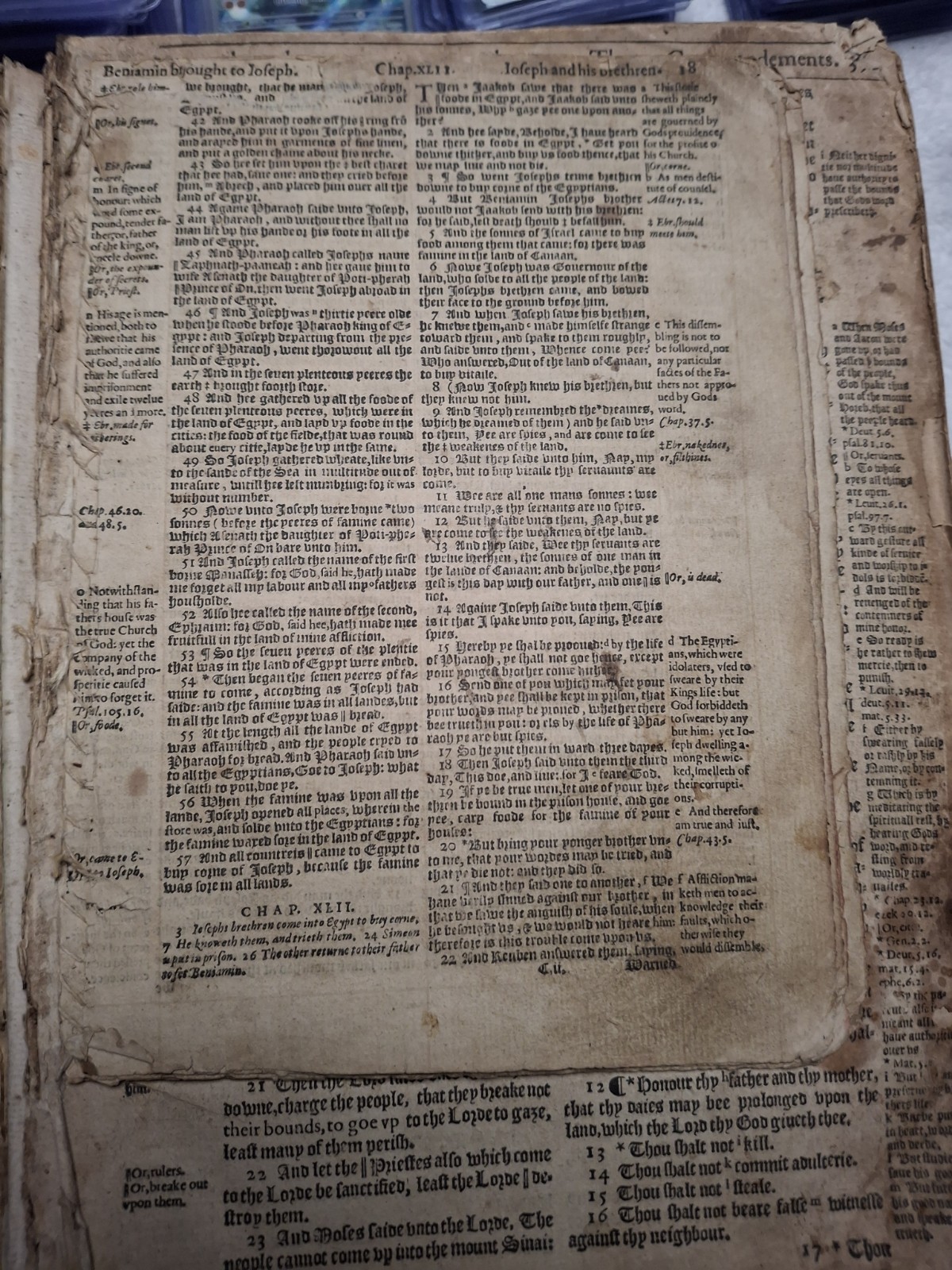 1591 GENEVA BIBLE,(2) RANDOM NON TITLE PAGES, (title pages on separate listings)