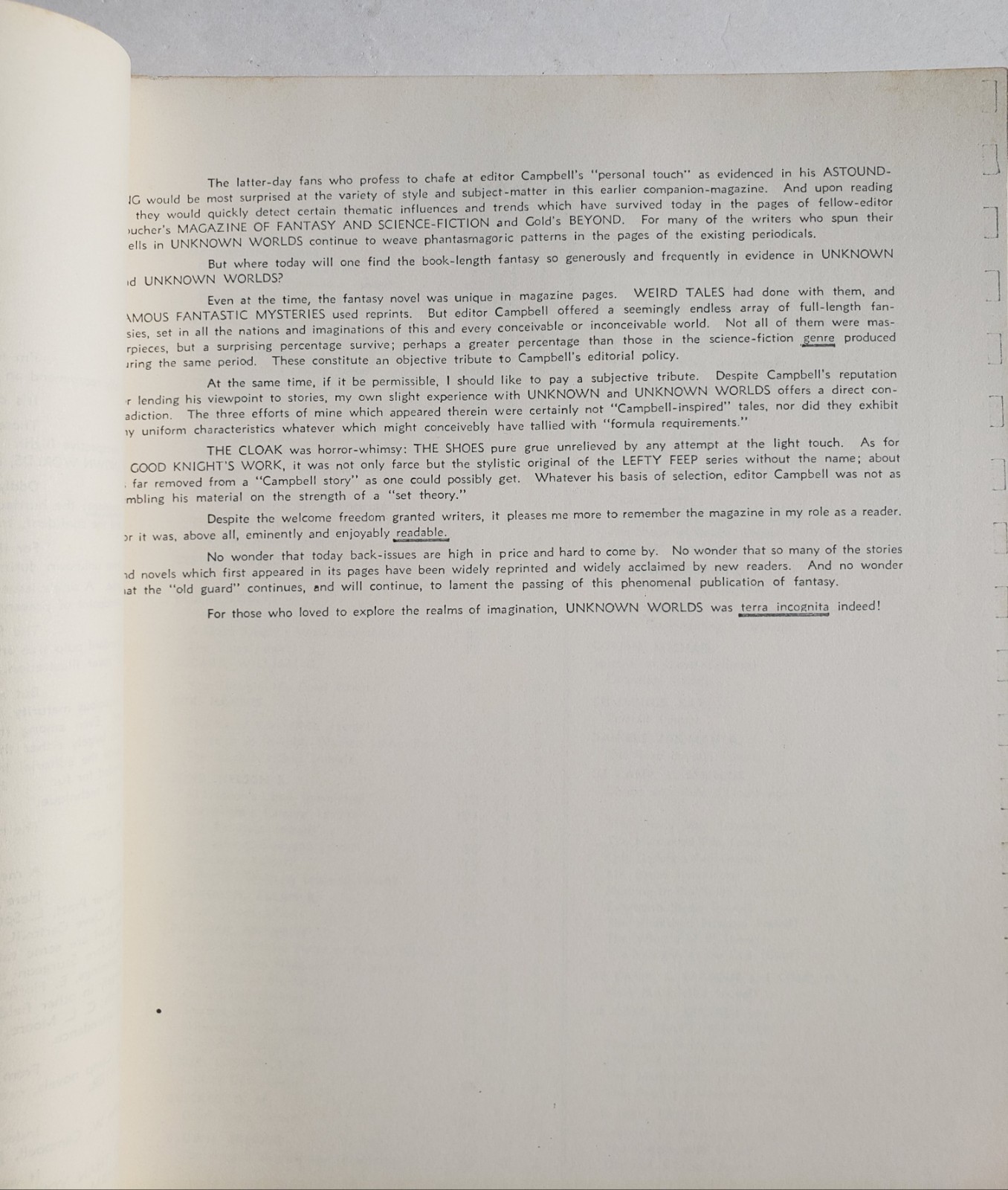AN INDEX TO UNKNOWN AND UNKNOWN WORLDS By Author & Title 1st US 1955 [1 ISSUES]