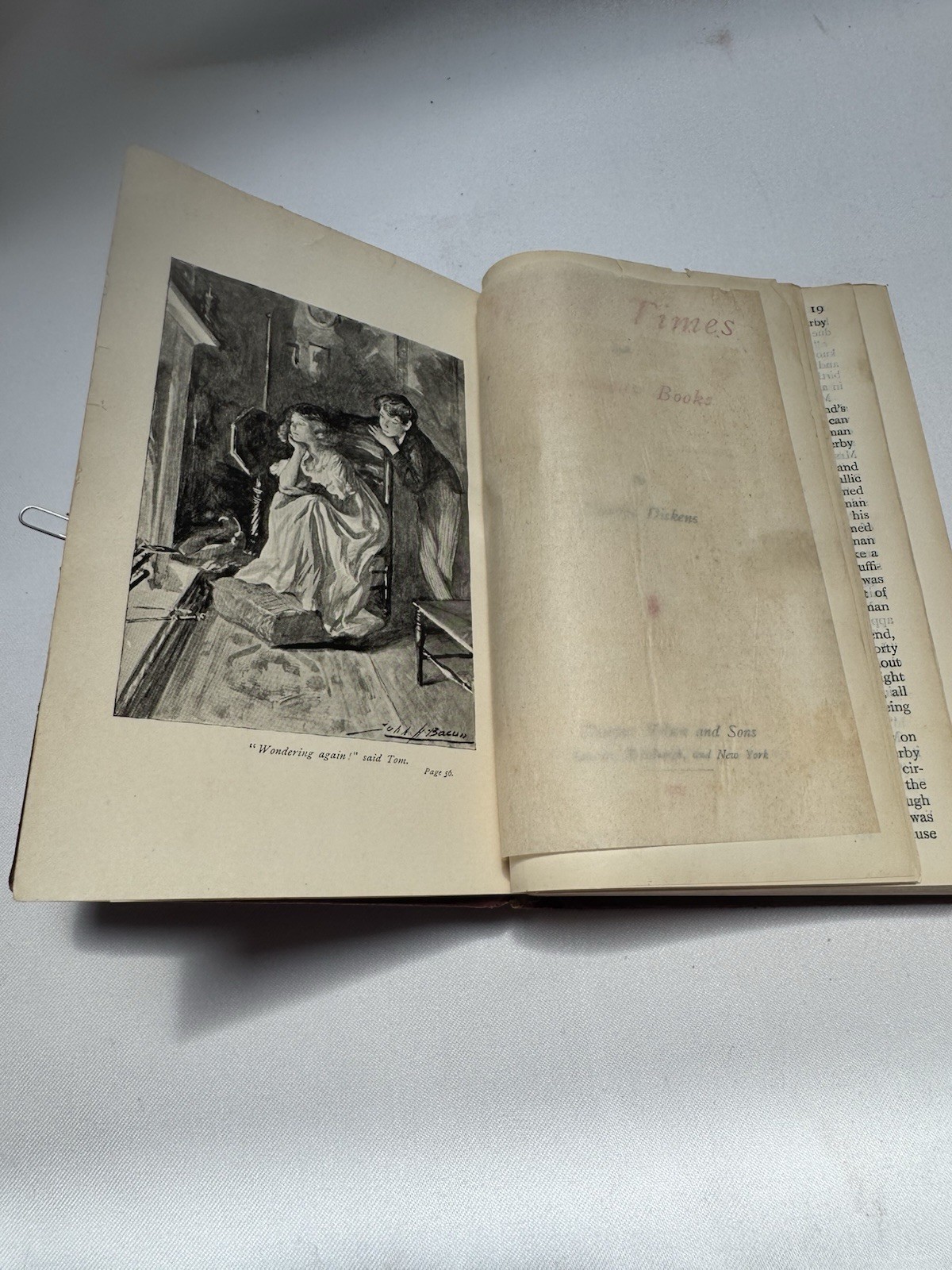 Antique Charles Dickens Book Lot Hard Times & David Copperfield Thomas Nelson