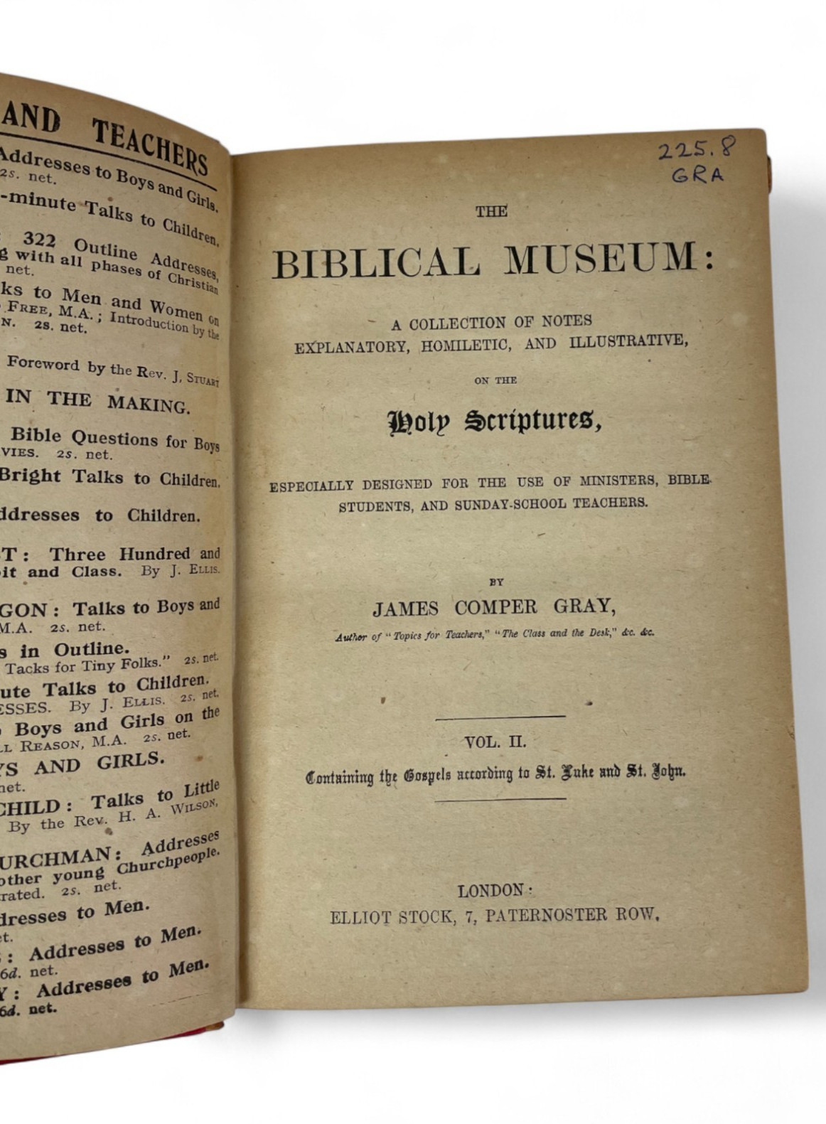 The Biblical Museum, James Comper Gray 5 Volume Set LONDON Elliot Stock 1870’s