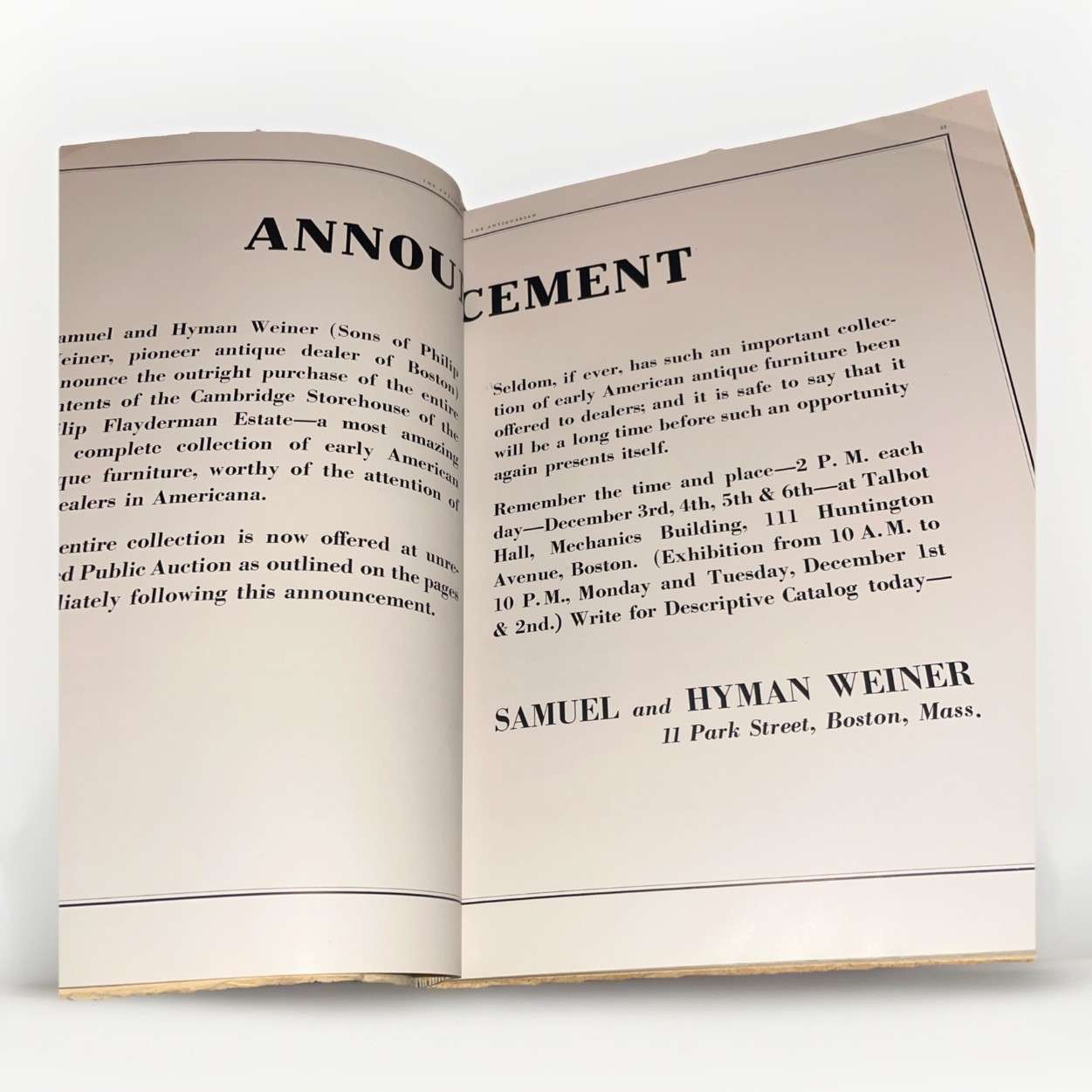The Antiquarian Volume XV Number 6 December, 1930
