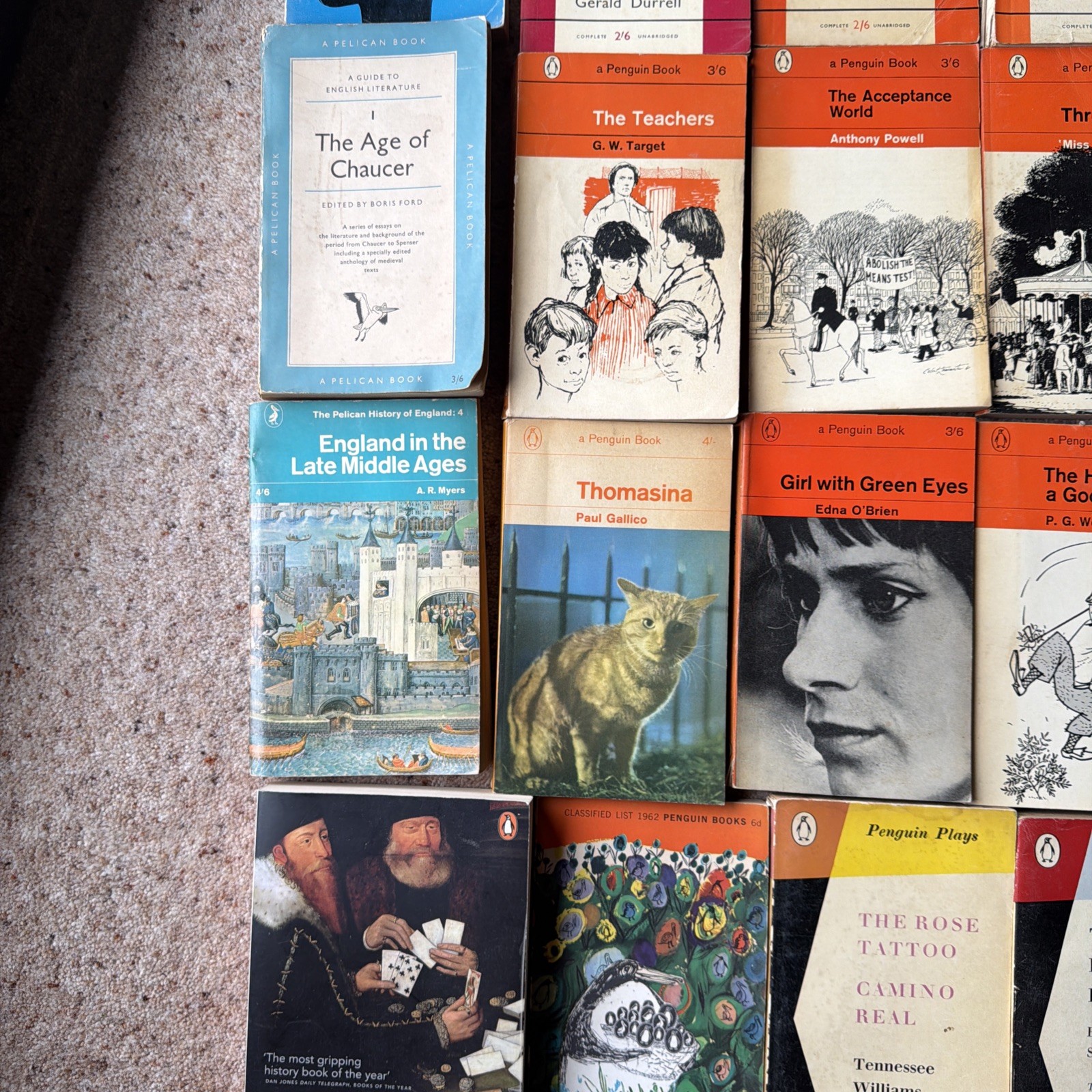 Job Lot 48 Vintage Penguin Paperback Books 1960s, 70s Mixed Titles/Authors