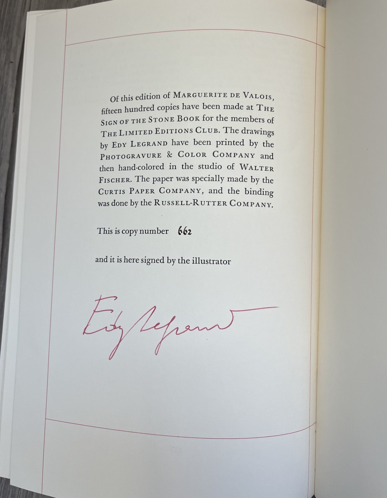 Marguerite de Valois Alexandre Dumas Limited Editions Club 1969 Signed Edy Legra