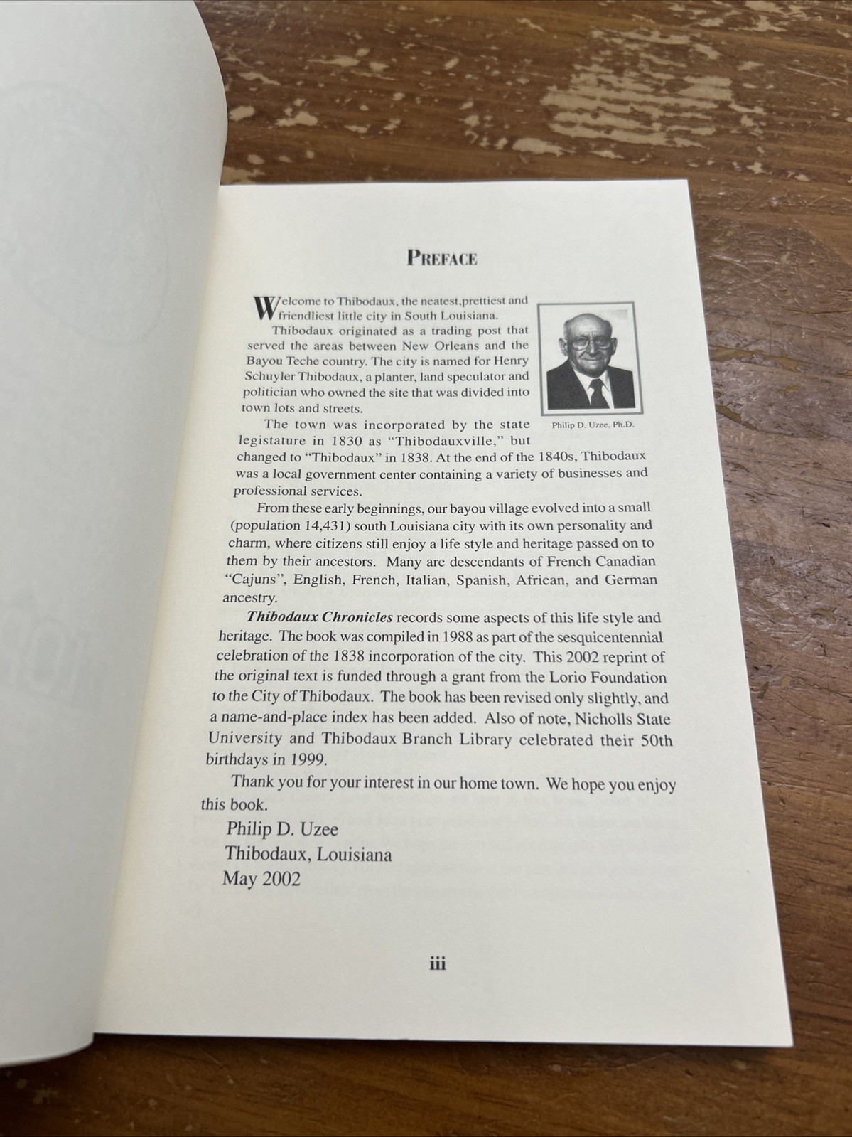 Thibodaux Chronicles A Sesquincentennial History Philip Uzee 2002