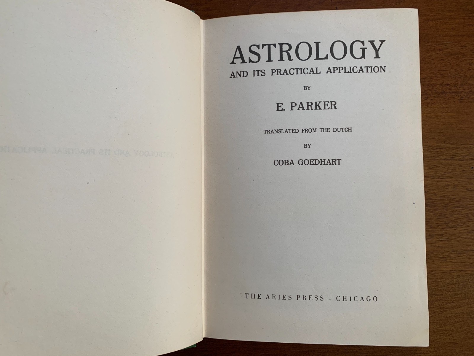 Astrology and its Practical Application by E. Parker Occult Zodiac