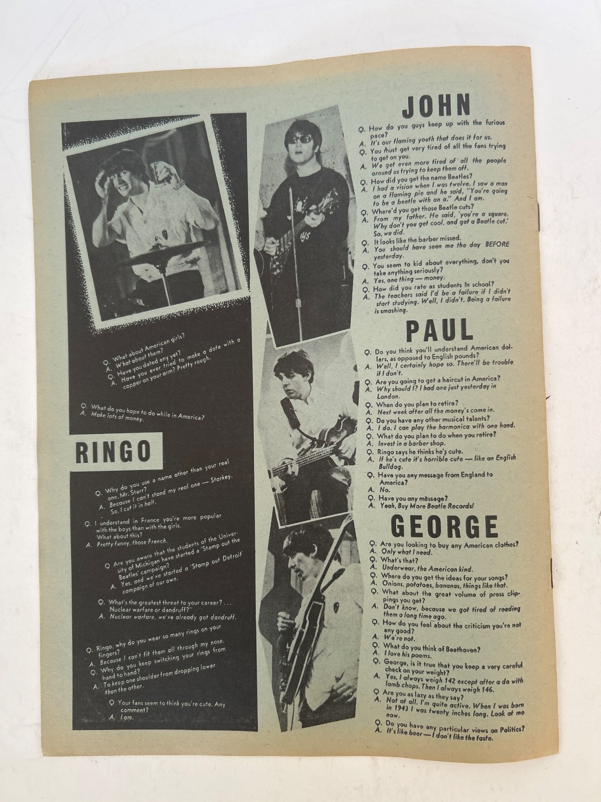 Nice Rare Collector’s 1964 Beatles Fanzine of Songs Vol 1 #2 ex condition