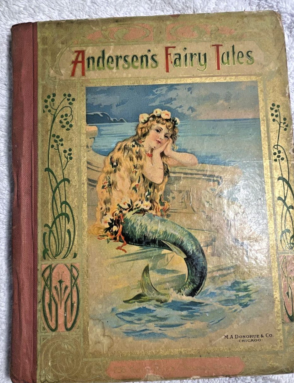 Early Rare Antique Andersen Fairy Tales By Hans Christian Andersen Gold Mermaid
