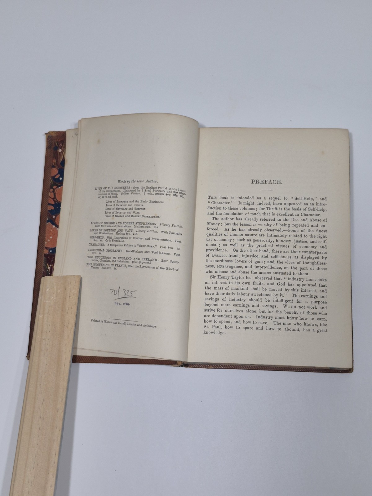 Samuel Smiles Self Help 1873 and Thrift 1875 Leather HB London John Murray