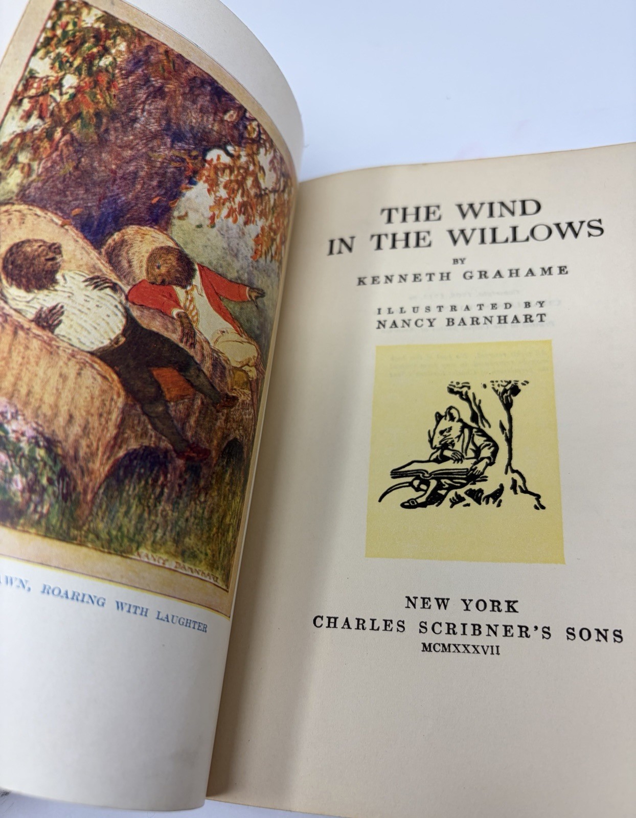 Wind In The Willows by Kenneth Grahame 1937 Barnhart Illustrations Book Vintage