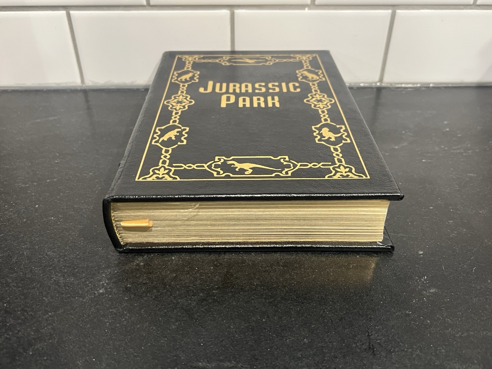 Jurassic Park by Michael Crichton Signed Leather-Bound Ed. Easton Press W/ COA