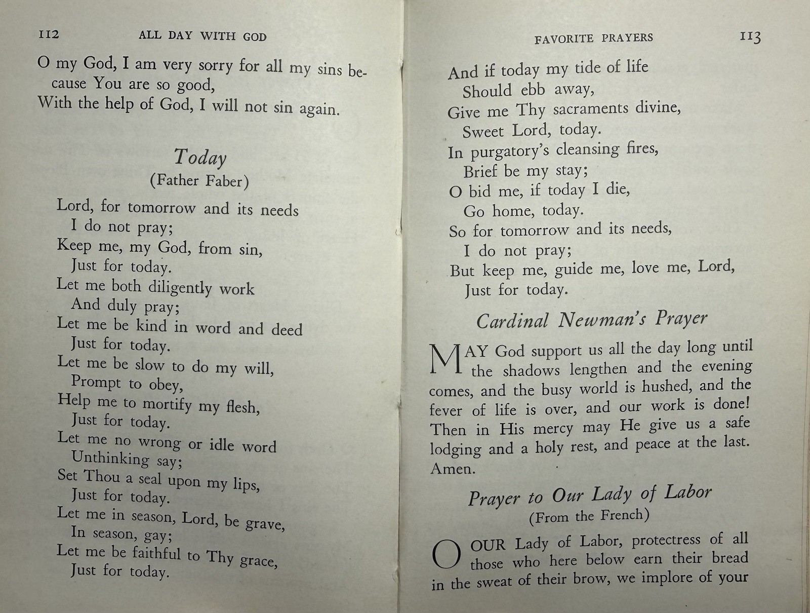 All Day With God, Vintage 1939 Holy Devotional Prayer Book.