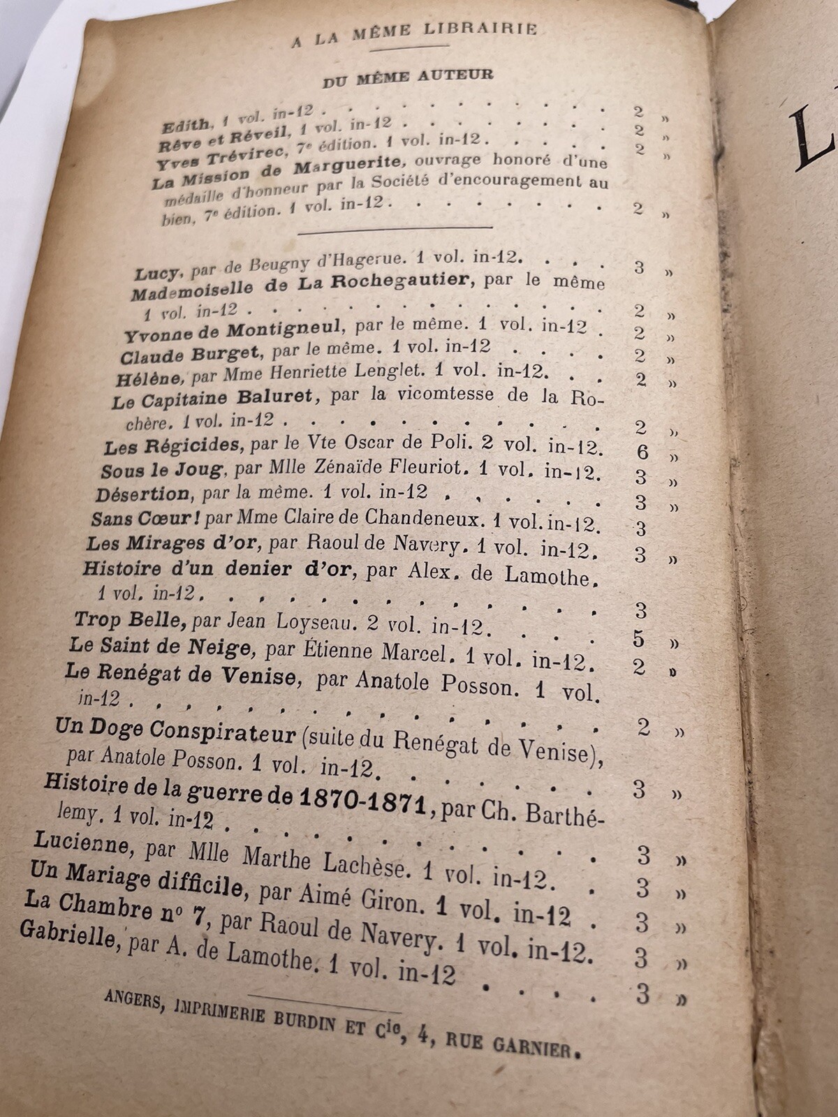 Antique French Book 1885 M du Camp franc Les Walbret