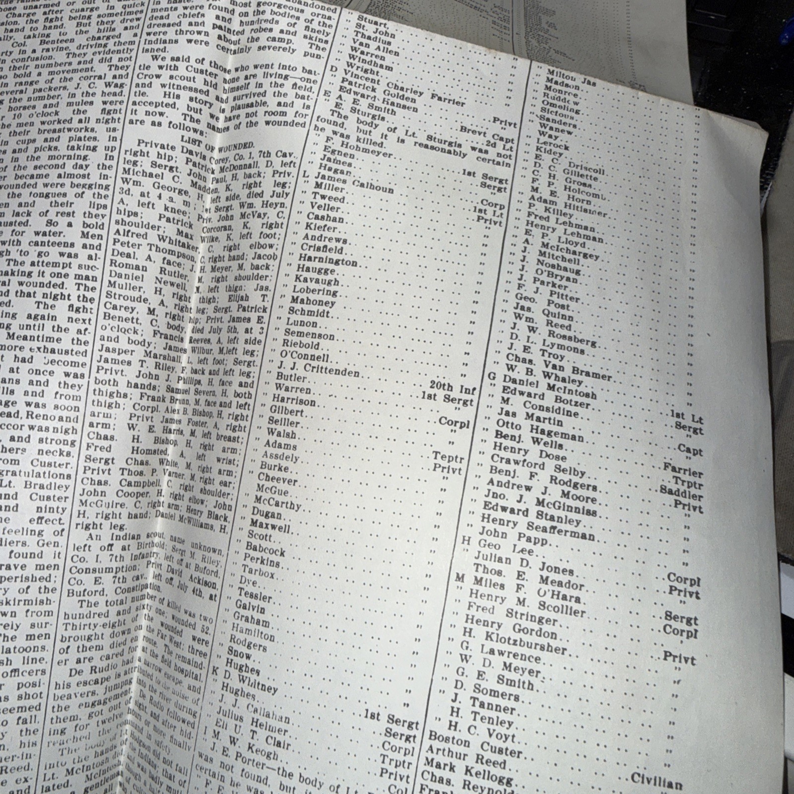 Reproduction Of The July 6 1876 Tribune Extra- First Account of Custer Massacre