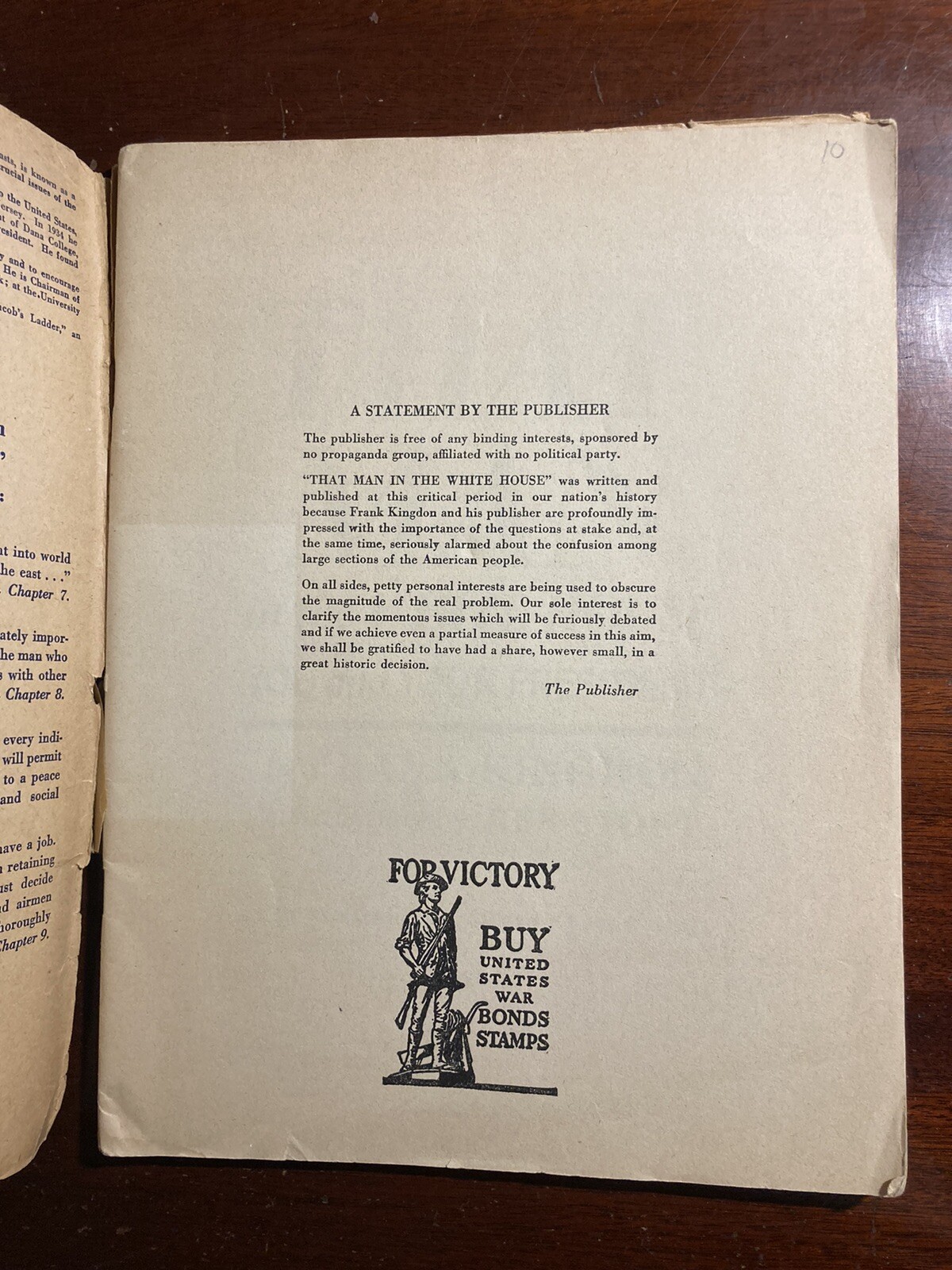 That Man in the White House You and Your President Frank Kingdon Rex Stout 1943