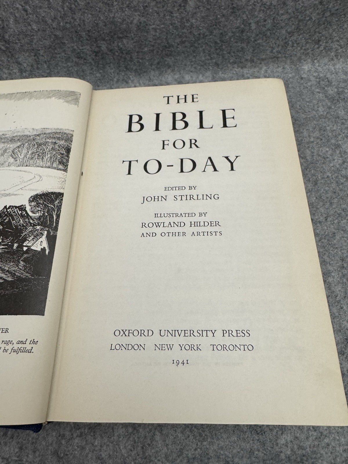 The Bible for To-Day 1941 Oxford John Stirling Illus Hardcover