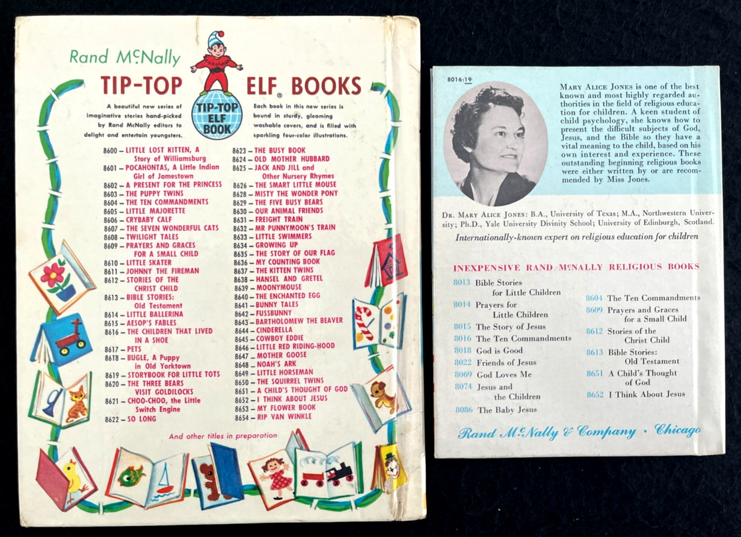 THE TEN COMMANDMENTS ~ vintage children’s Rand McNally Elf & Elf Junior Book Set