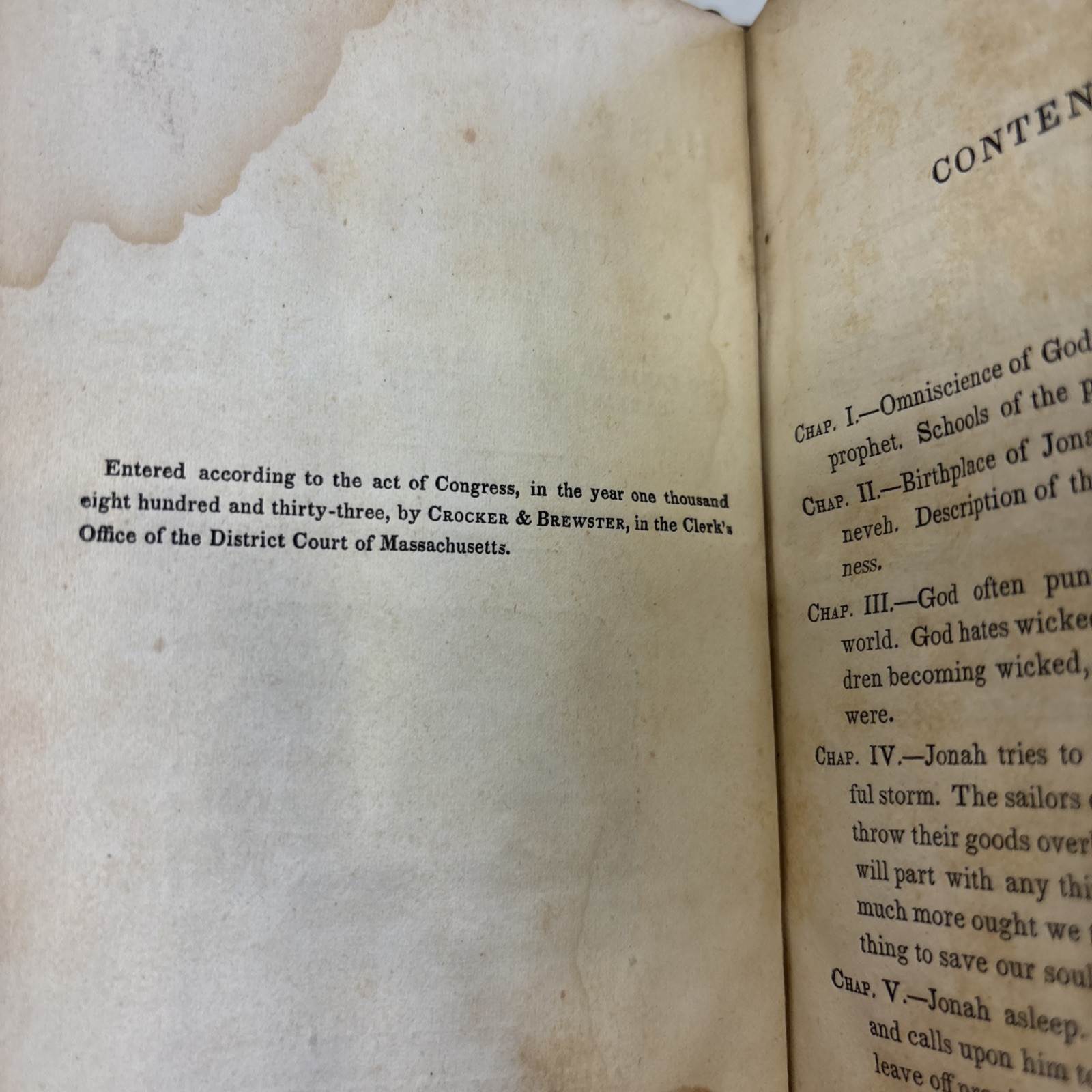 History of Jonah, for Children and Youth By Thomas Hopkins Gallaudet (1833)