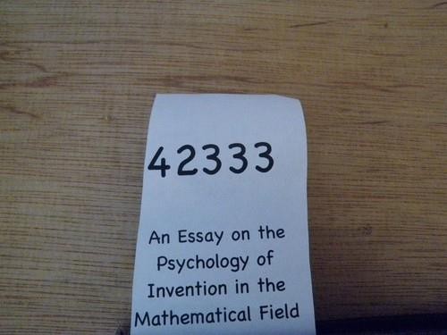 PSYCHOLOGY OF INVENTION IN THE MATHEMATICAL FIELD by Jacques Hadamard 1949