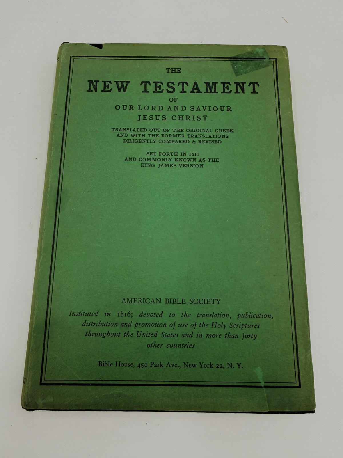 1951 New Testament KJV American Bible Society Hardcover w/DJ – Korean Issue