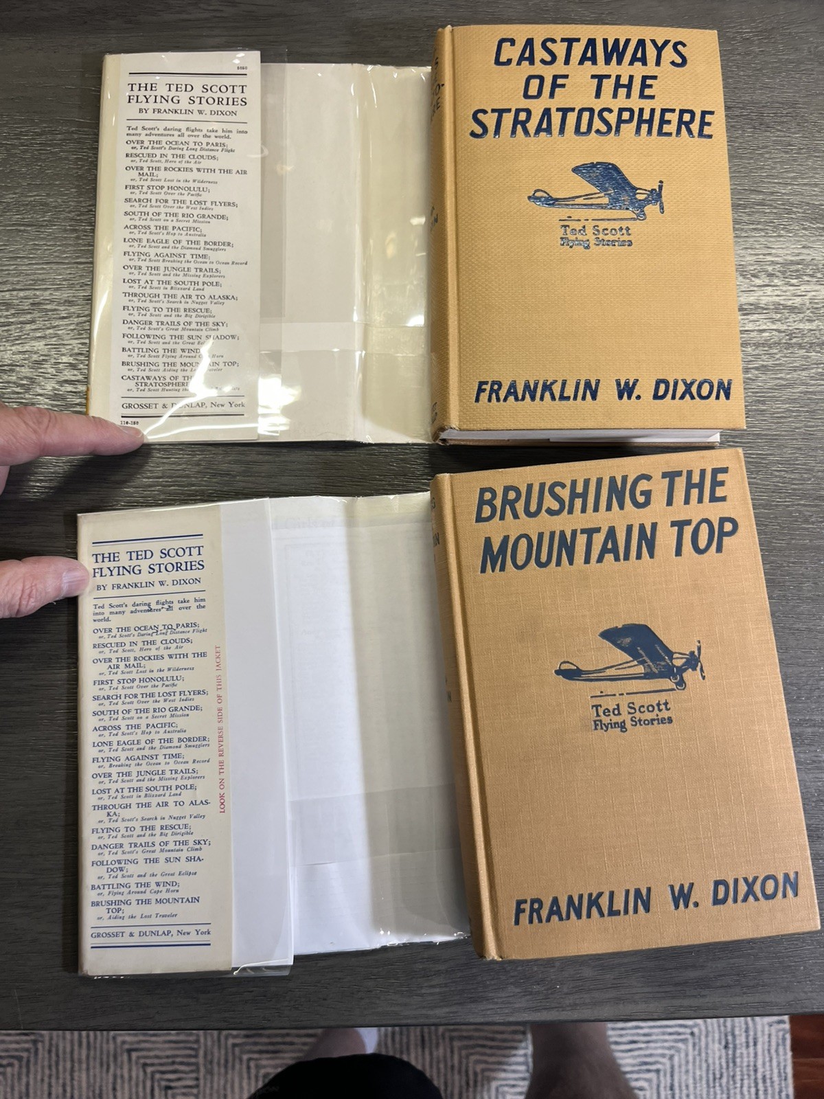 “Ted Scott Flying Stories” Lot #-13,15-20 Franklin W. Dixon Illus. HC DJs Exc!