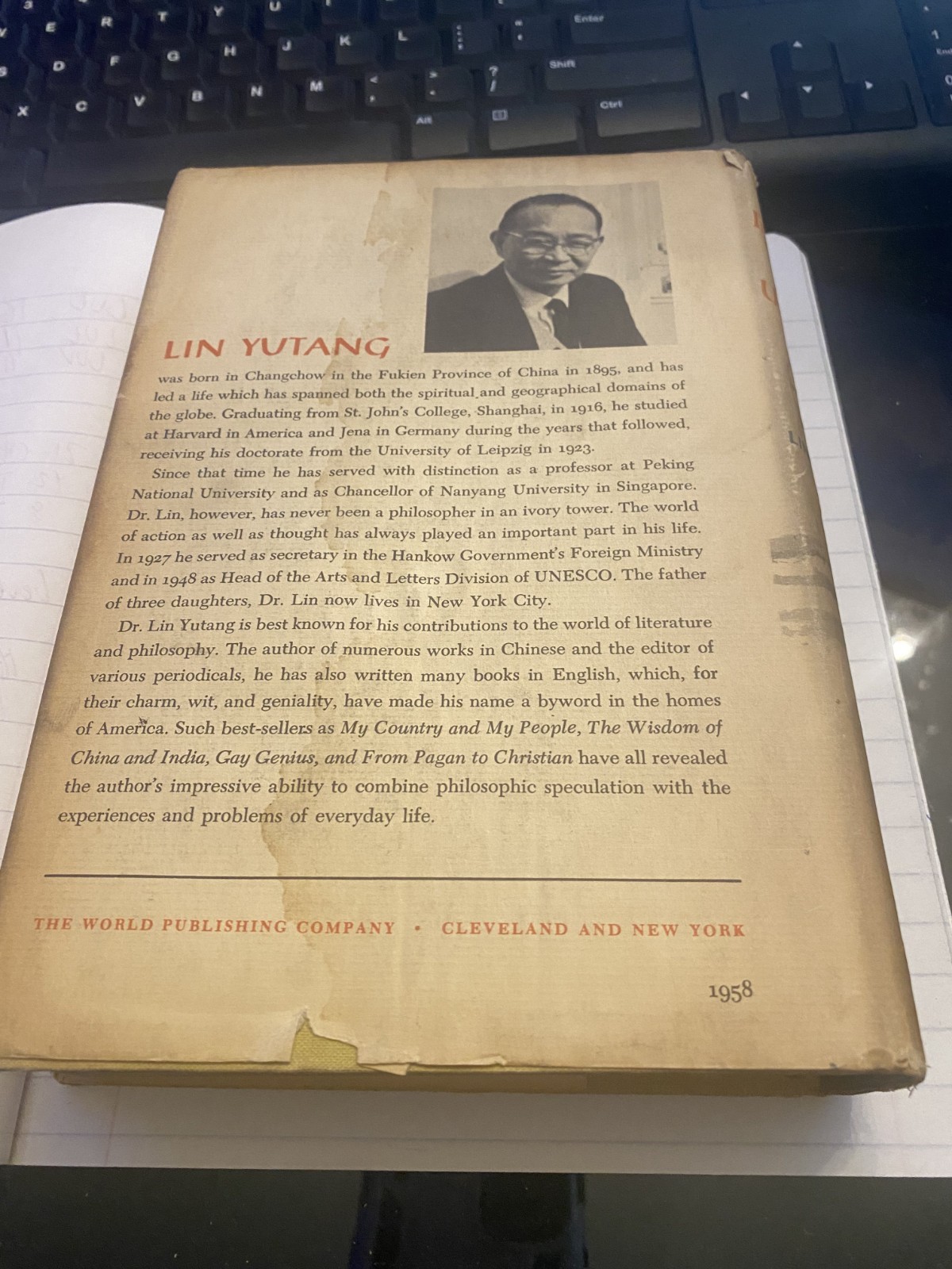 The Importance of Understanding By: Lin Yutang 1960 w/ Dust Jacket
