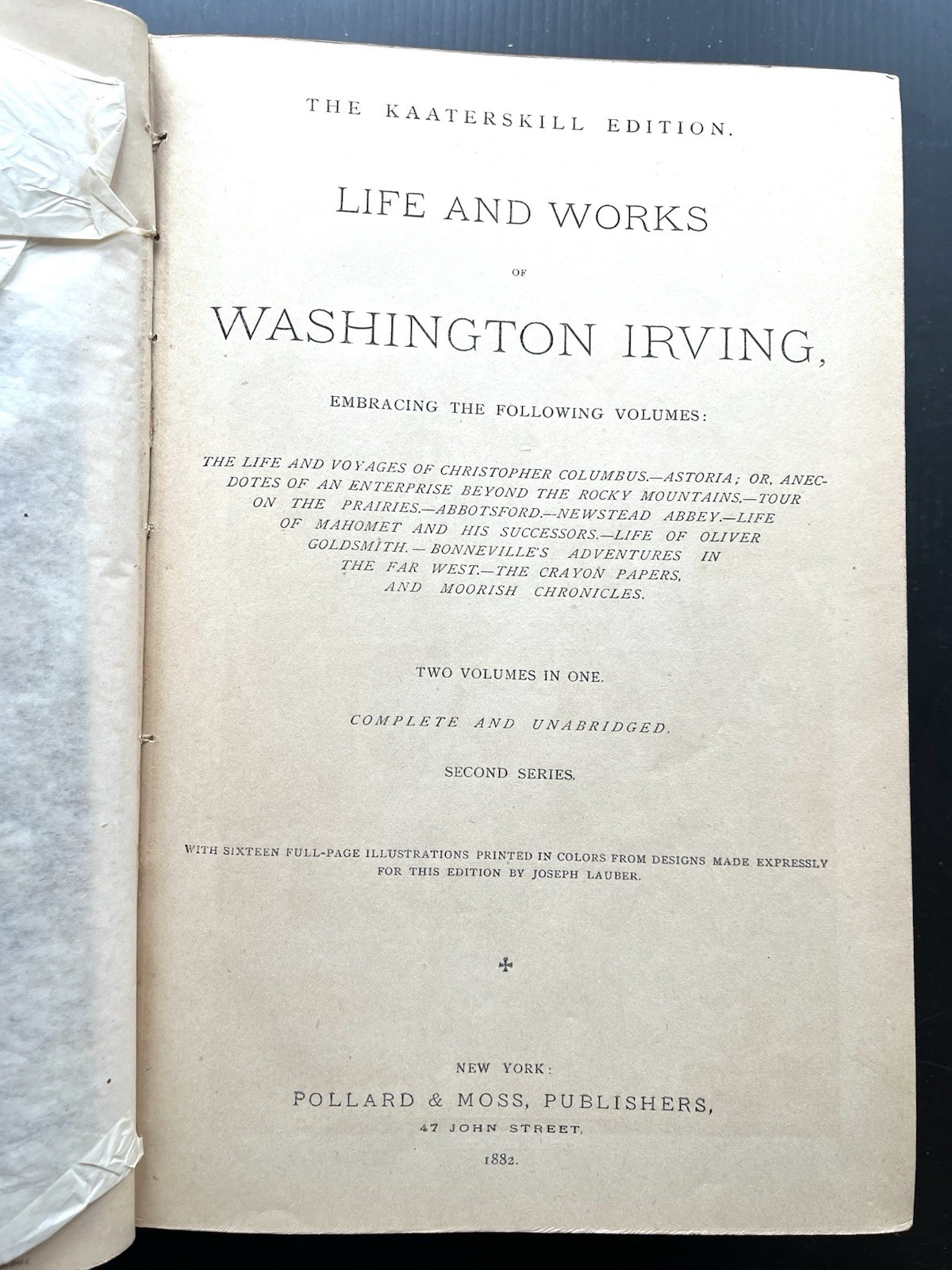 1882 Washington Irving Life & Works Kaaterskill Edition Illustrated 2 Volumes