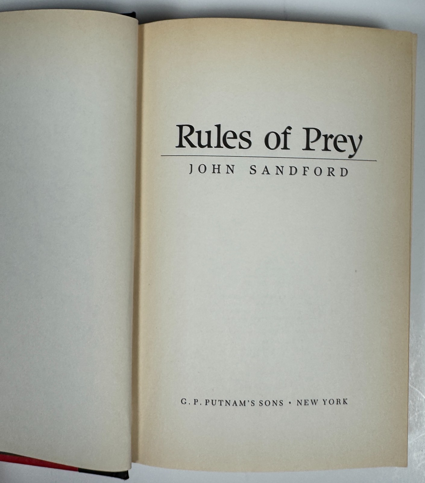 1989 Rules of Prey John Sandford First Edition 1st Printing HC Lucas Davenport