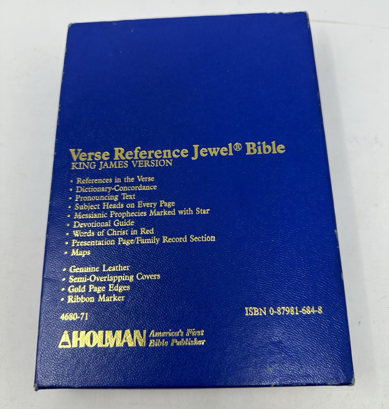 Holy Bible KJV Holman Verse Reference Jewel Edition Black Genuine Leather