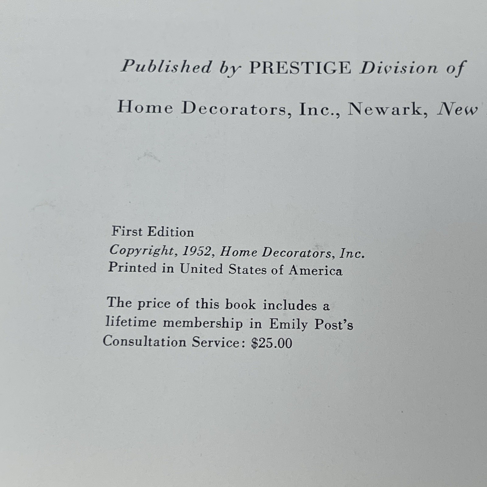 Your Reference Book of Silver Etiquette Emily Post 1953 HC 1st Edition Vintage