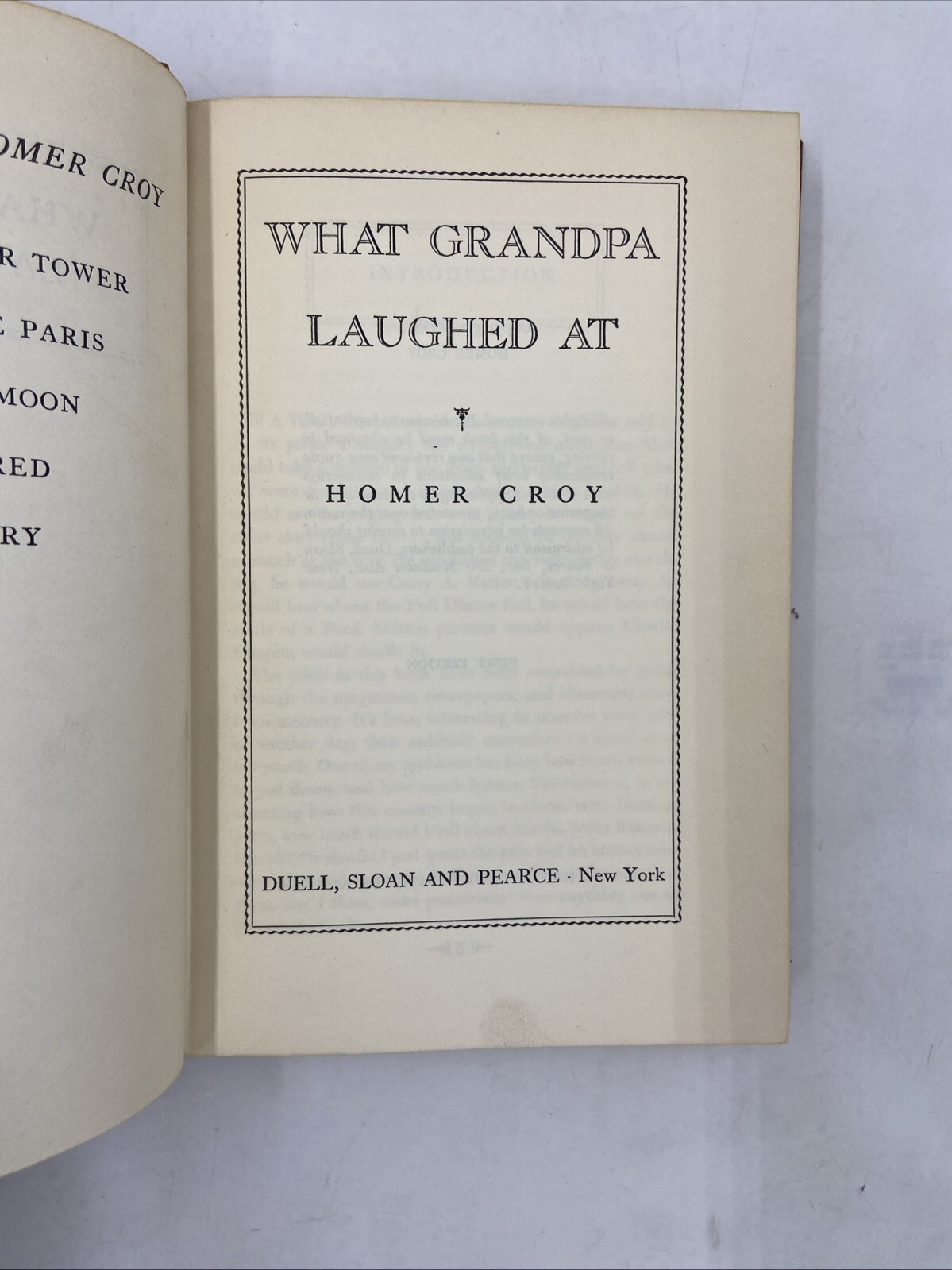 What Grandpa Laughed At Homer Croy 1948 Duell,Sloan and Pearce – Good