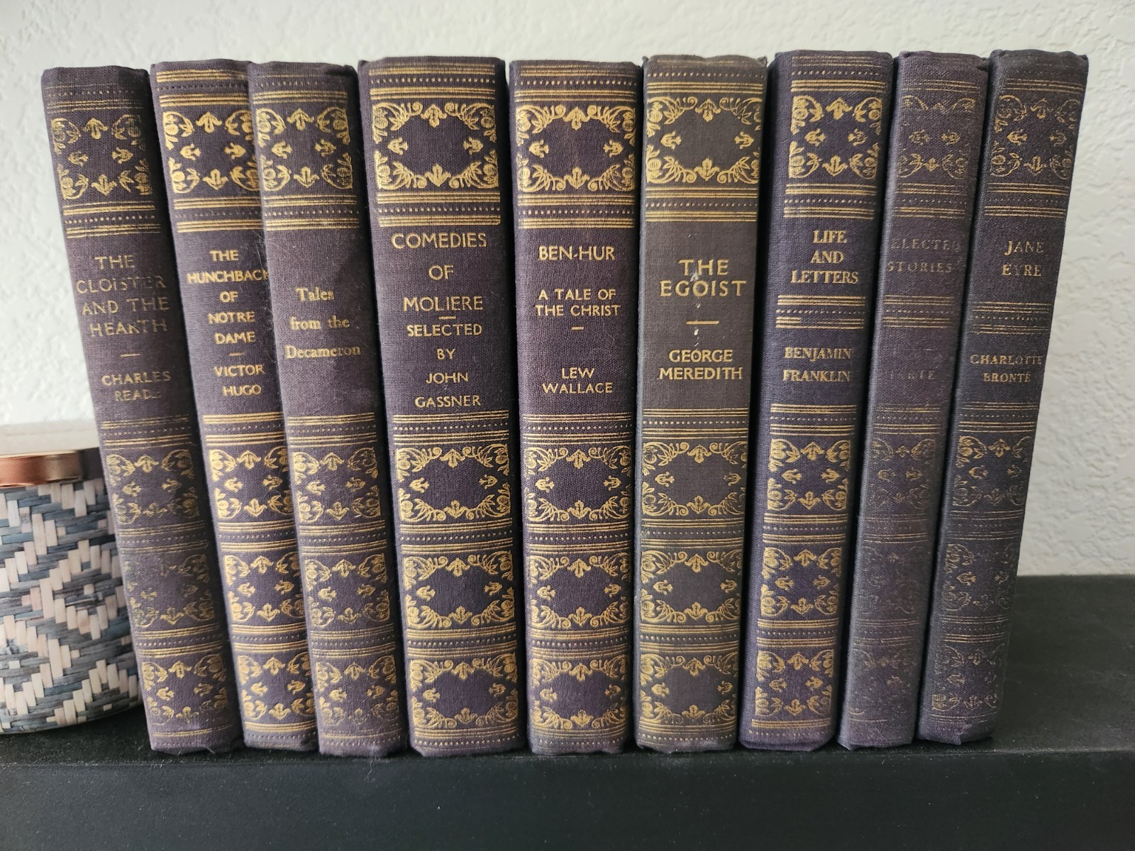 (9)Vtg 1930s HC books Classic Blue Gold Poets Variety Authors American Publisher
