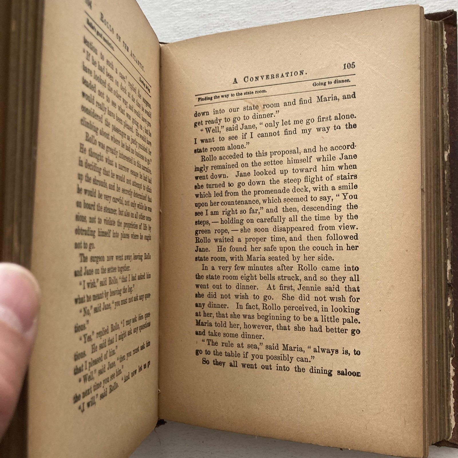 Vintage 1858 Rollo On The Atlantic Jacob Abbott Hurst Brown Cloth HC Juvenile