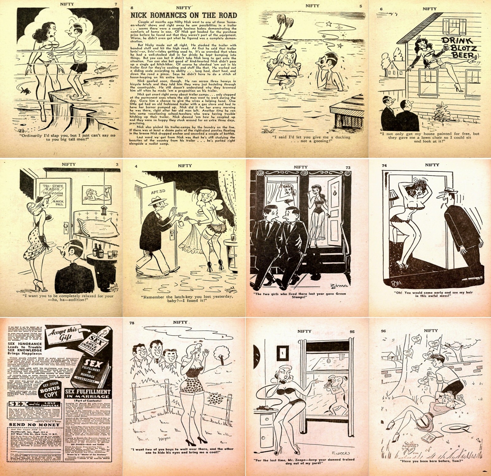 Nifty Gals & Gags – Humor Laughter Naughty Sexy Magazine – 8 Old Issues on DVD
