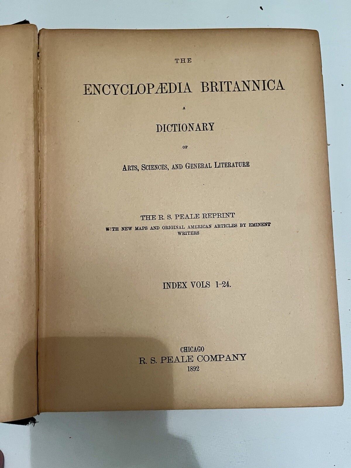 21 volume set Ninth Edition Encyclopedia Britannica 1892 Peale antique vintage