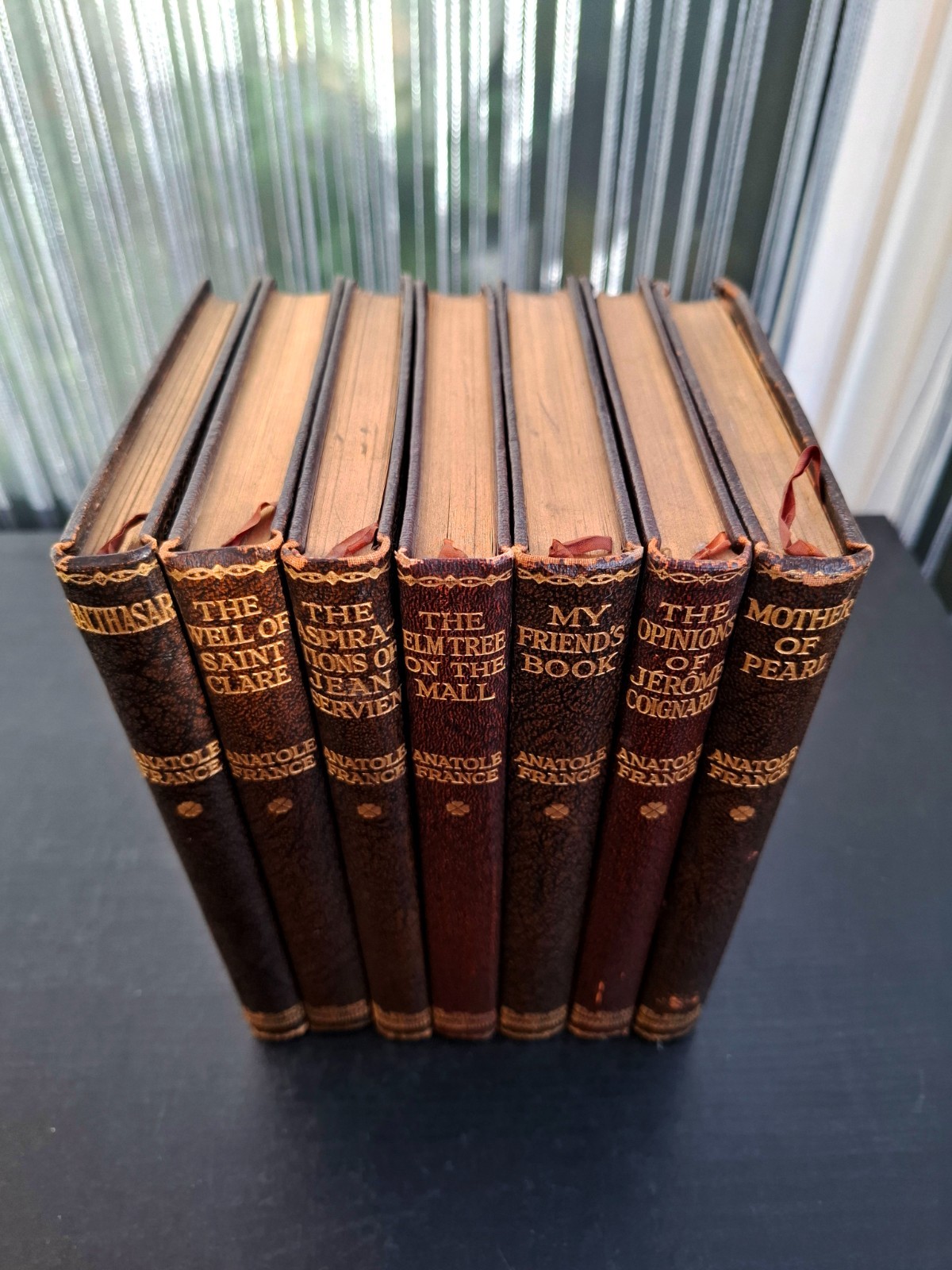 1925 – Anatole France Minerva Edition x7, Nobel Winner, Gilt Portrait Bindings