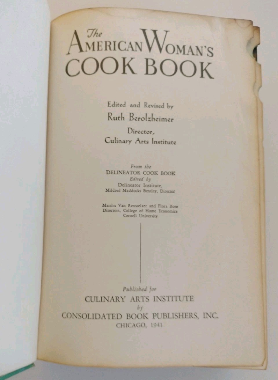The American Woman’s Cook Book by Ruth Berolzheimer, 1942 Edition, Thumb Indexed