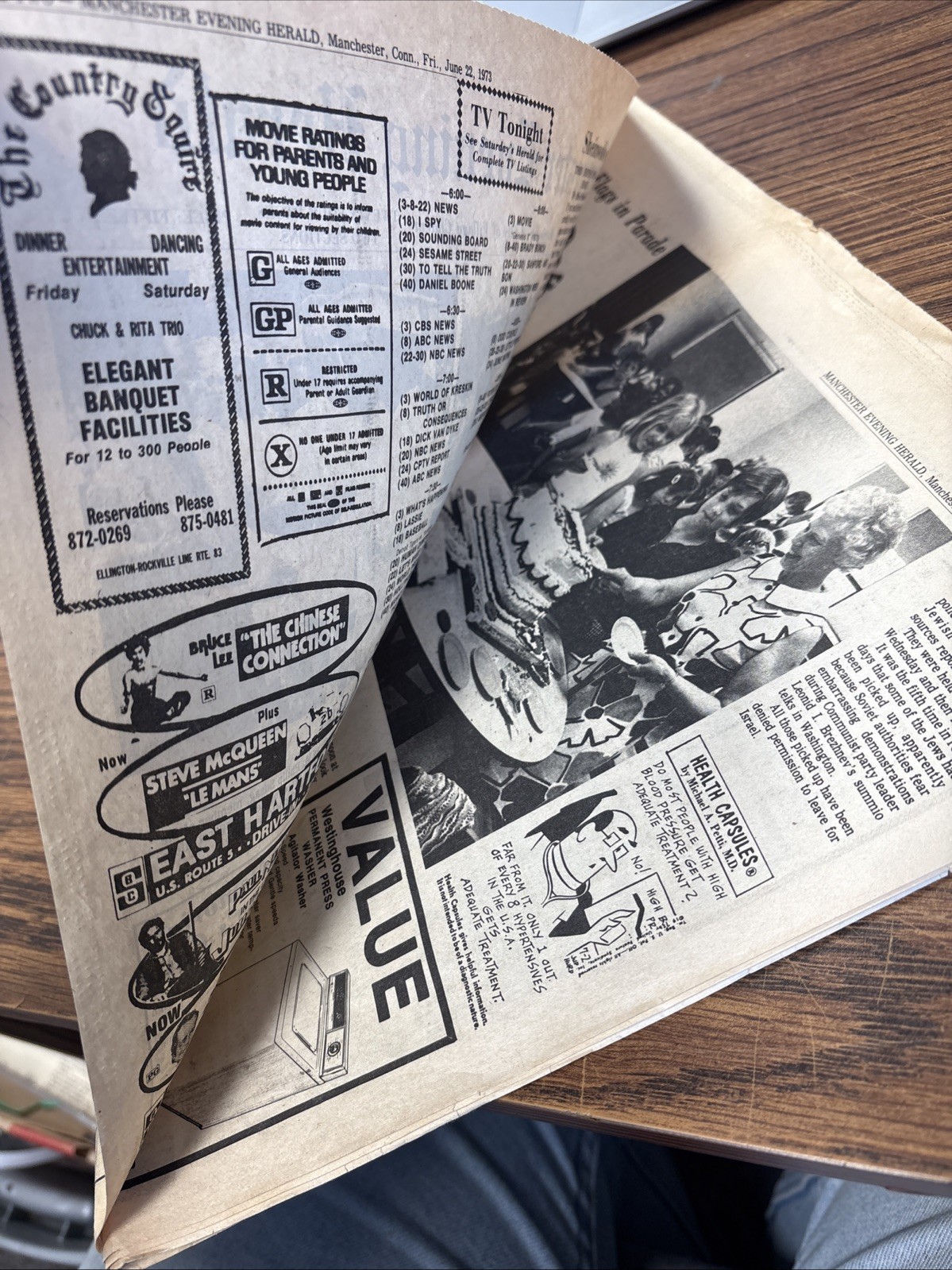 Manchester CT Sesquicentennial Week – 1973 Evening Herald Newspaper CT History