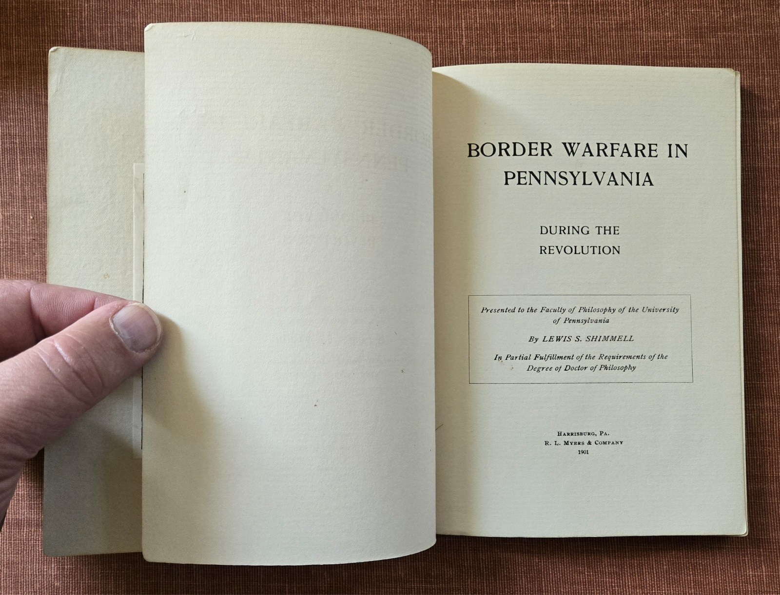 Rare – Border Warfare in Pennsylvania During the Revolution – original 1901 ed