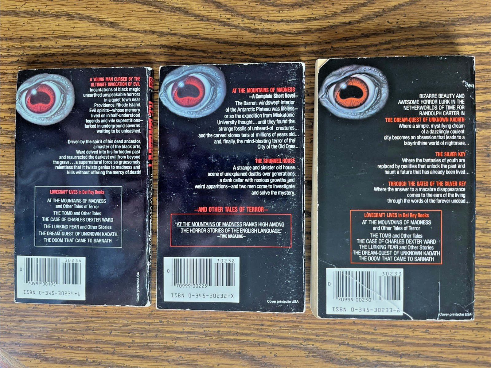 Del Rey H.P. LOVECRAFT Paperback LOT of 3 Books 1982 Mountains of Madness +