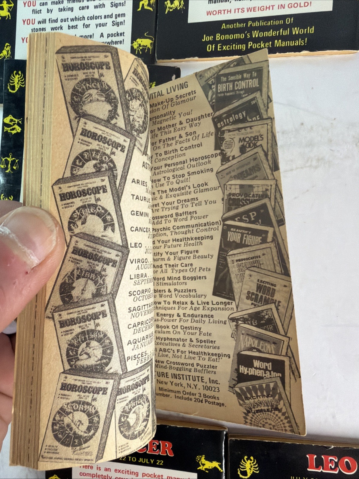 Vintage 1970s Zodiac Horoscope Book Lot – Bonomo Astrology Pocket Manuals – 11pc