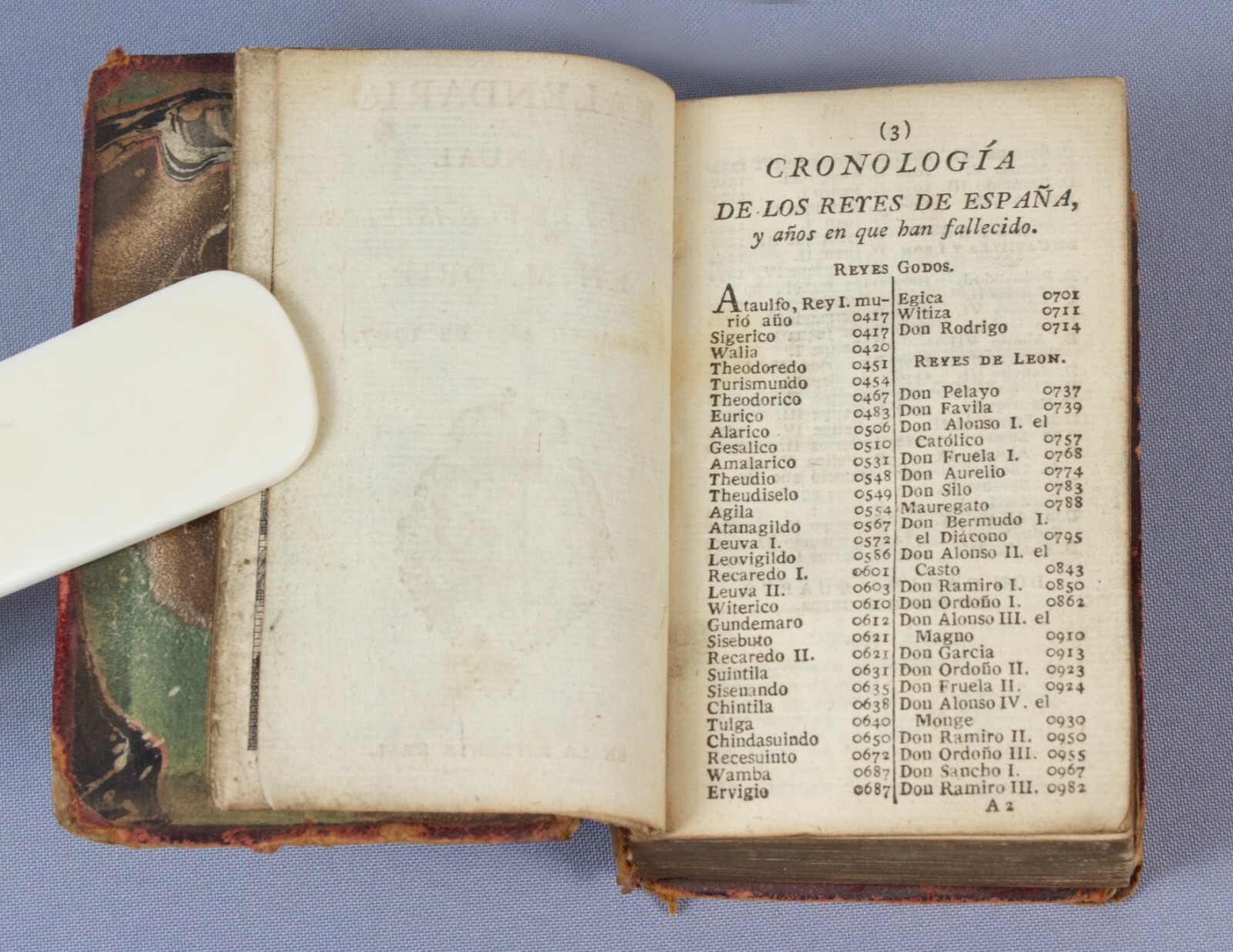Spanish ALMANACK 1797 With Map – Kalendario Manual + Forasteros – MADRID Espana