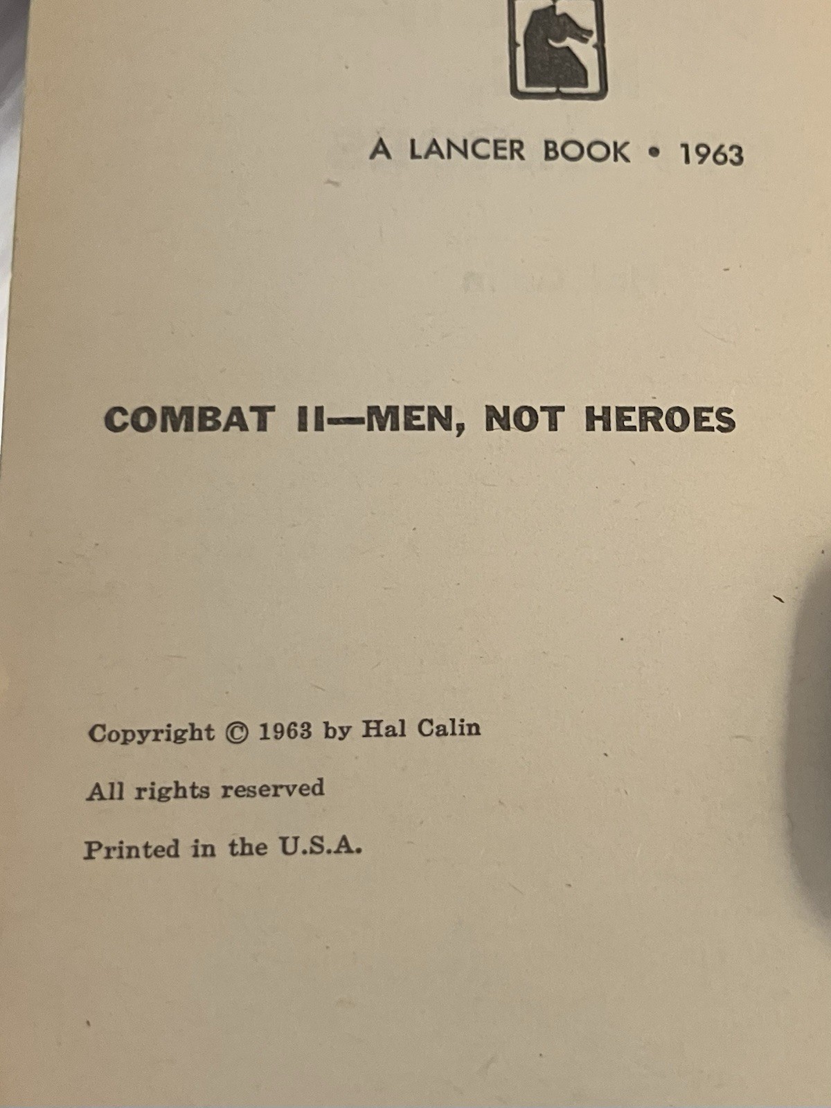 Combat II, Men Not Heroes Book 1963, Paperback