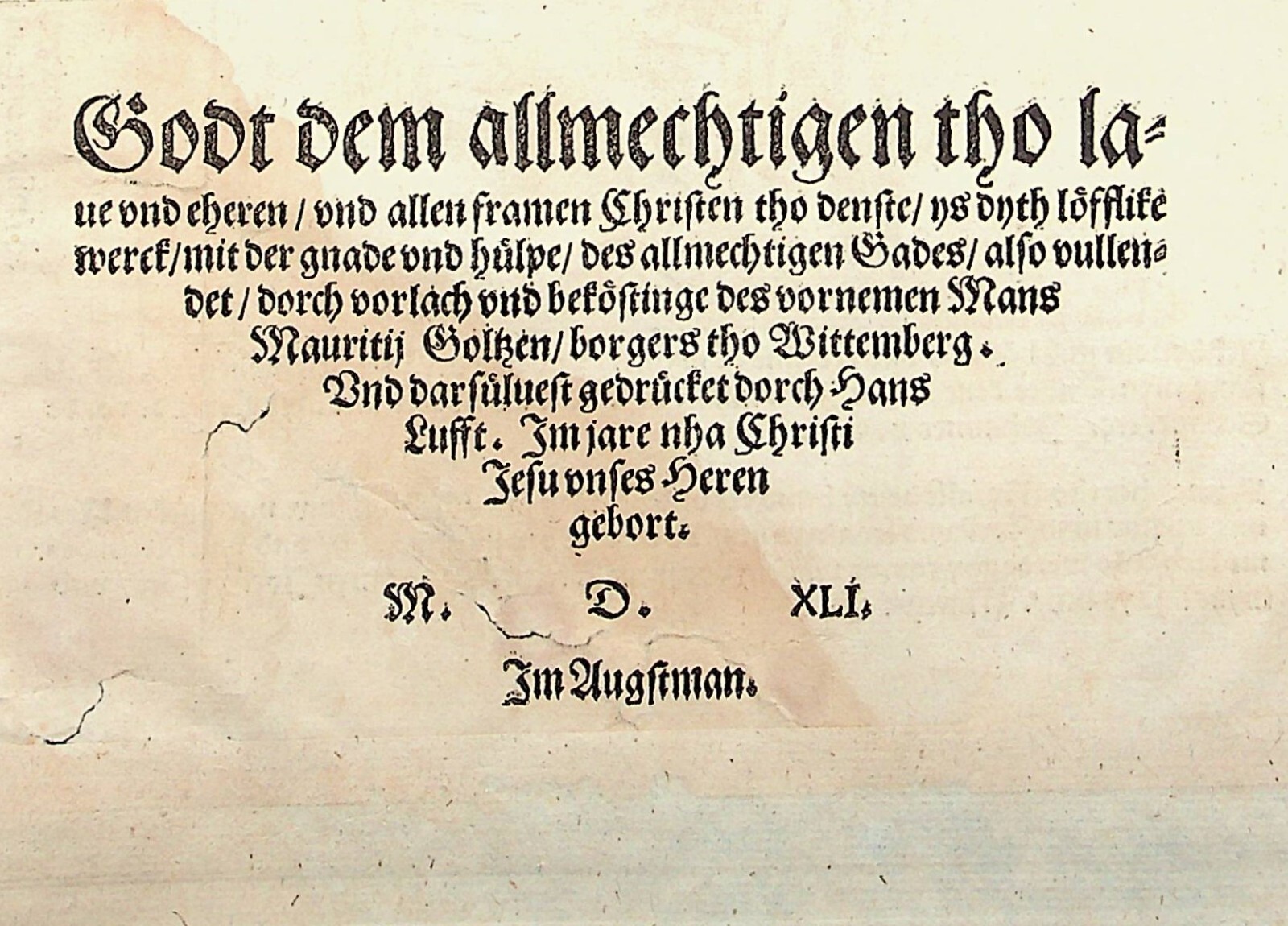 1541 Luther German Bible Leaf ~WE CHOOSE~ Hans Lufft Martin Luther
