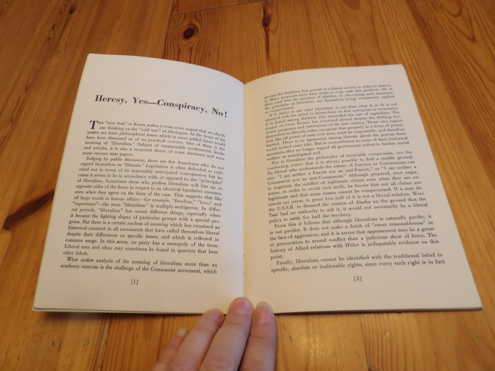 Heresy, Yes, Conspiracy, No by Sidney Hook, Committee for Cultural Freedom