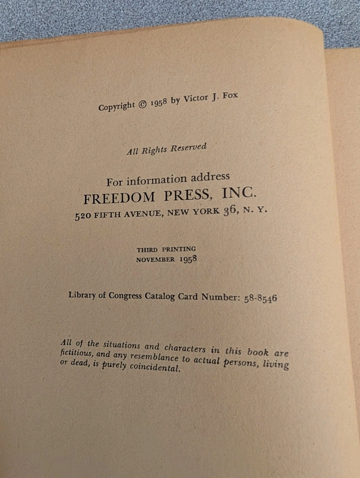 The Pentagon Case Col. Victor J. Fox 1958 Paperback Vintage Anti-Communist
